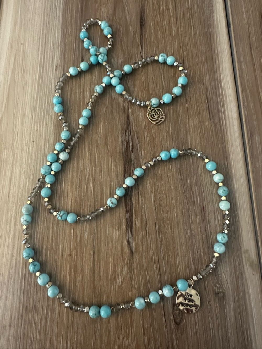 Boho “Live In The Moment “ Beaded Necklace